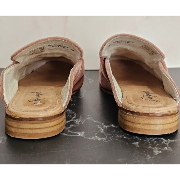 EUC Free People Women's Rose Pink Velvet At Ease Loafers Mules Shoes 38 7.5 - Picture 5 of 8